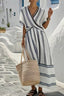 Striped Wrap Half Sleeve Maxi Dress - product image 2