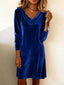 Velvet Cowl Neck Long Sleeve Mini Dress - product image 7