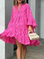 Eyelet Ruffled Hem Tiered Dress