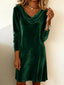 Velvet Cowl Neck Long Sleeve Mini Dress - product image 16