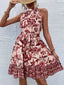Floral Halter Neck Summer Dress with Belt - product image 5