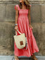 Gingham Smocked Ruffle Maxi Dress