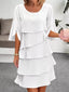 Ruffled Layered Flutter-Sleeve Mini Dress
