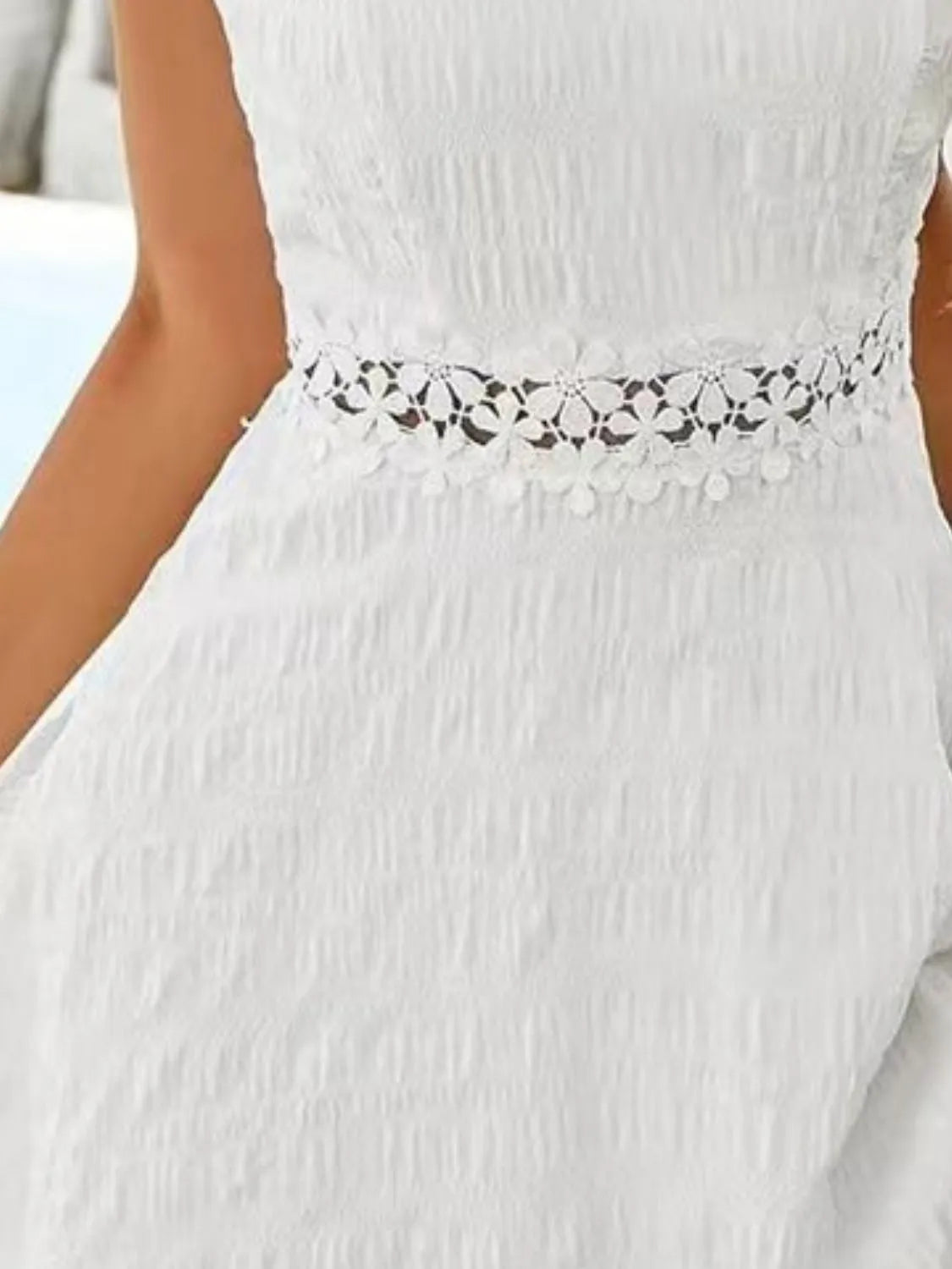 Lace Detail V-Neck Mini Cami Dress view 6 - Shopiebay