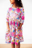 Mauve What's Up Buttercup 3/4 Sleeve Pocket Twirl Dress