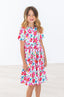 Neon Floral S/S Pocket Twirl Dress