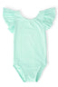 SALE Pastel Green S/S Flutter Sleeve Leotard