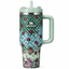 40oz floral print insulated tumbler with handle