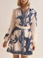 Printed Long Sleeve Shirt Dress