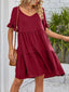 Ruffled Sleeve Tiered Mini Dress