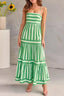 Striped Tiered Maxi Cami Dress - Shopiebay women's boutique