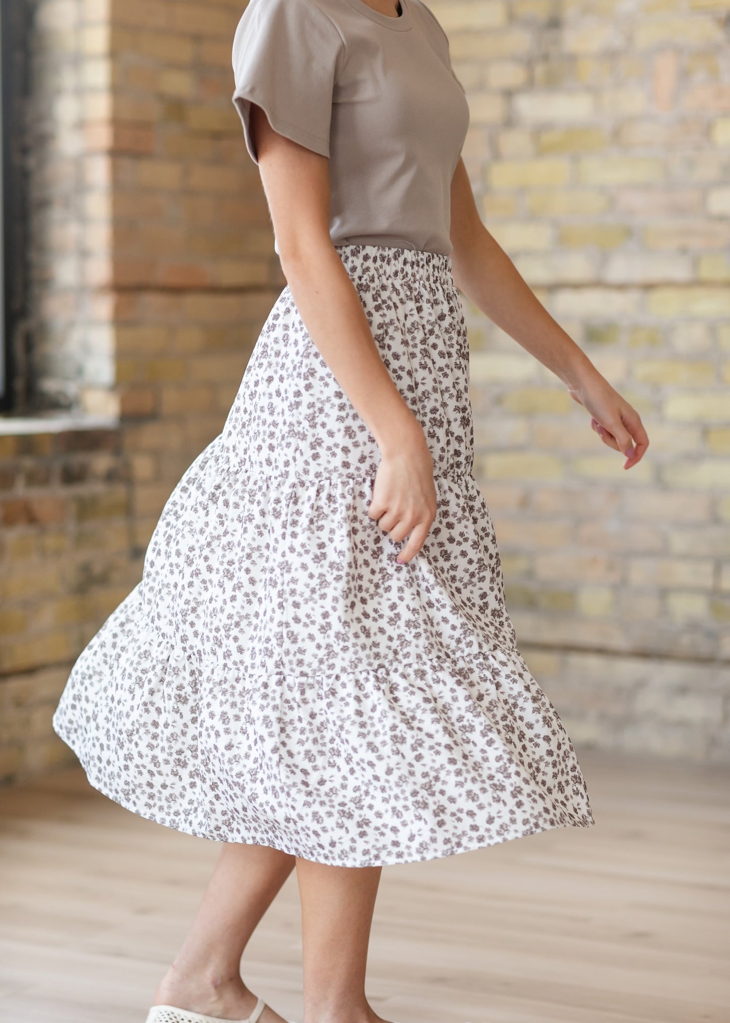 Harlow Tiered Floral Midi Skirt