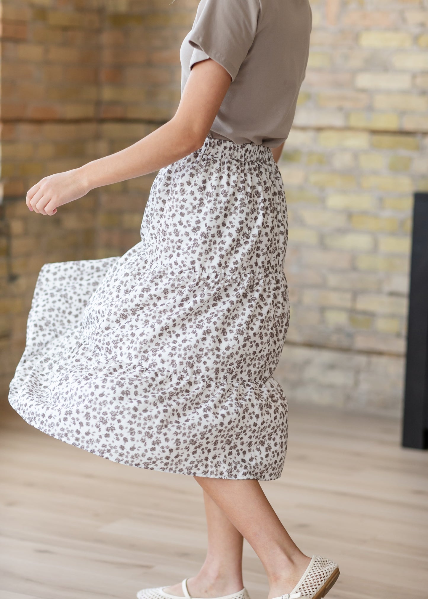 Harlow Tiered Floral Midi Skirt