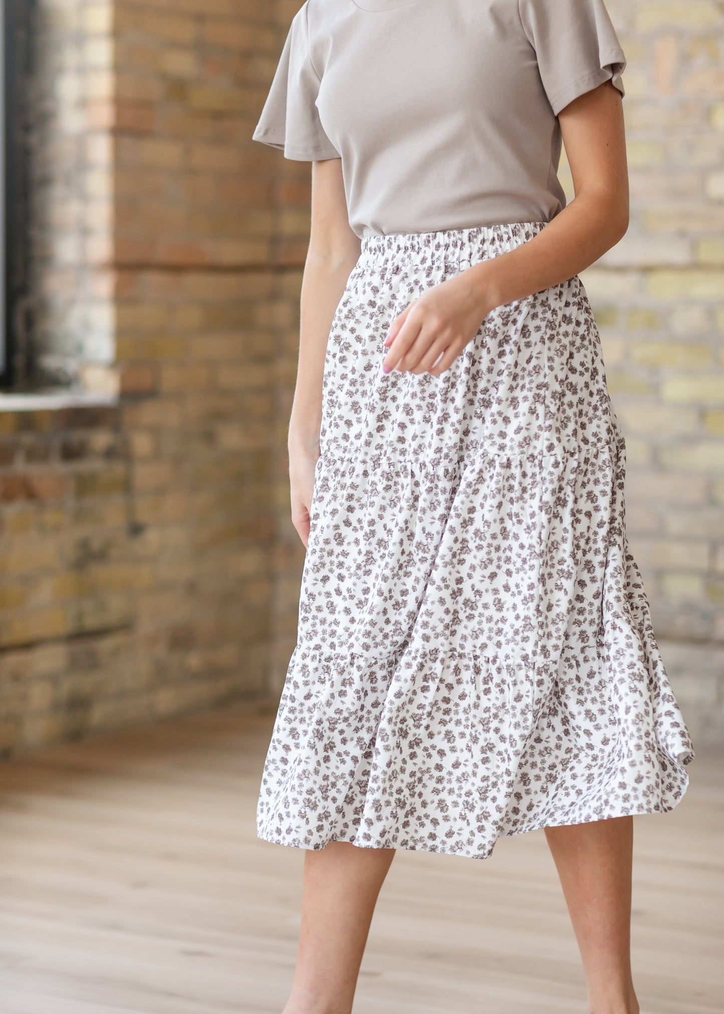 Harlow Tiered Floral Midi Skirt