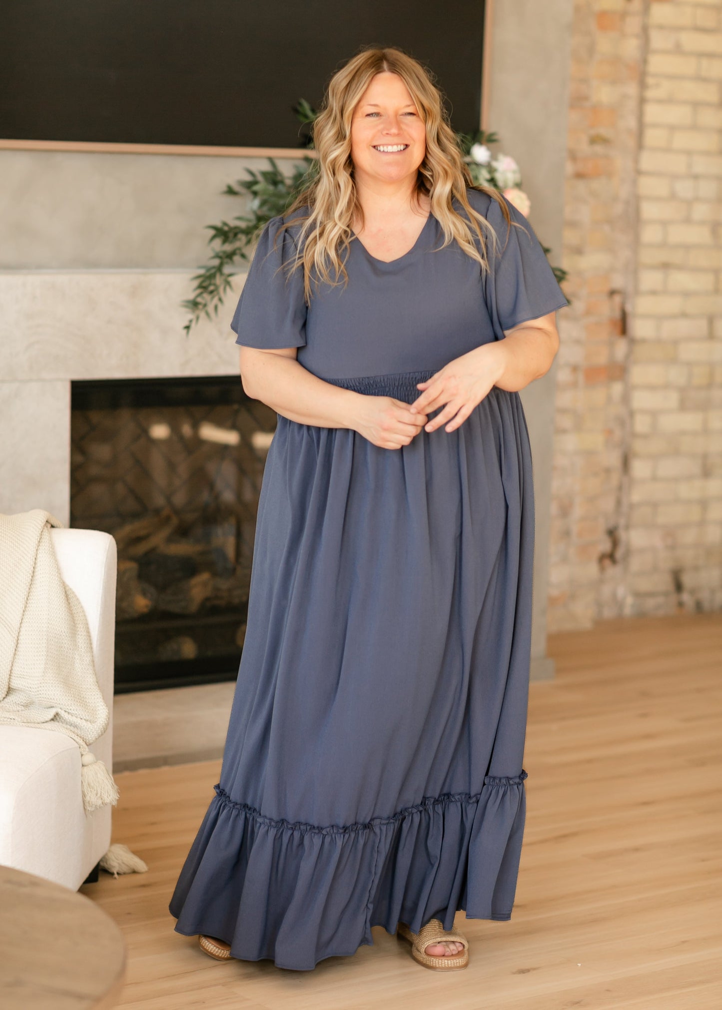 Isabella V-Neck Maxi Dress