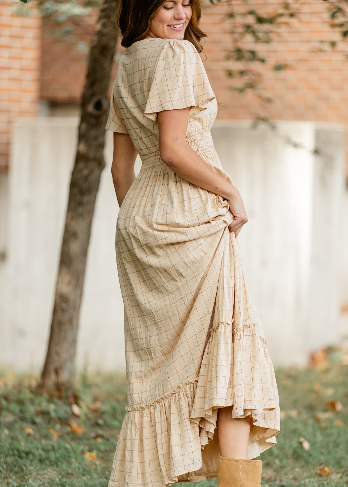 Isabella Windowpane Maxi Dress - FINAL SALE