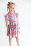 Autumn Sparkle Flutter Sleeve Twirl Dress