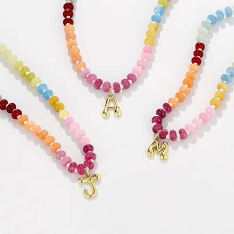 Beaded Bubble Initial Necklace Secondary image