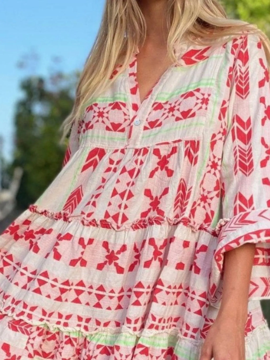Printed Tiered Babydoll Dress - product image 4