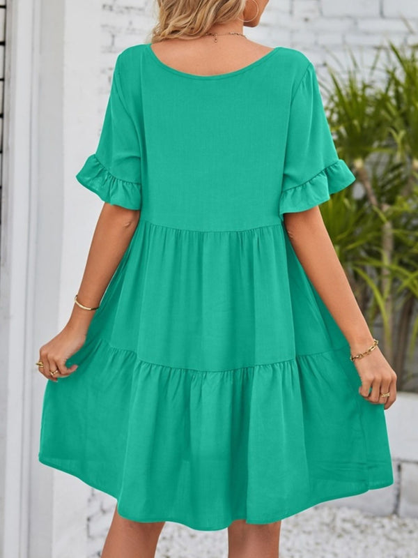 Ruffled Sleeve Tiered Mini Dress - product image 17
