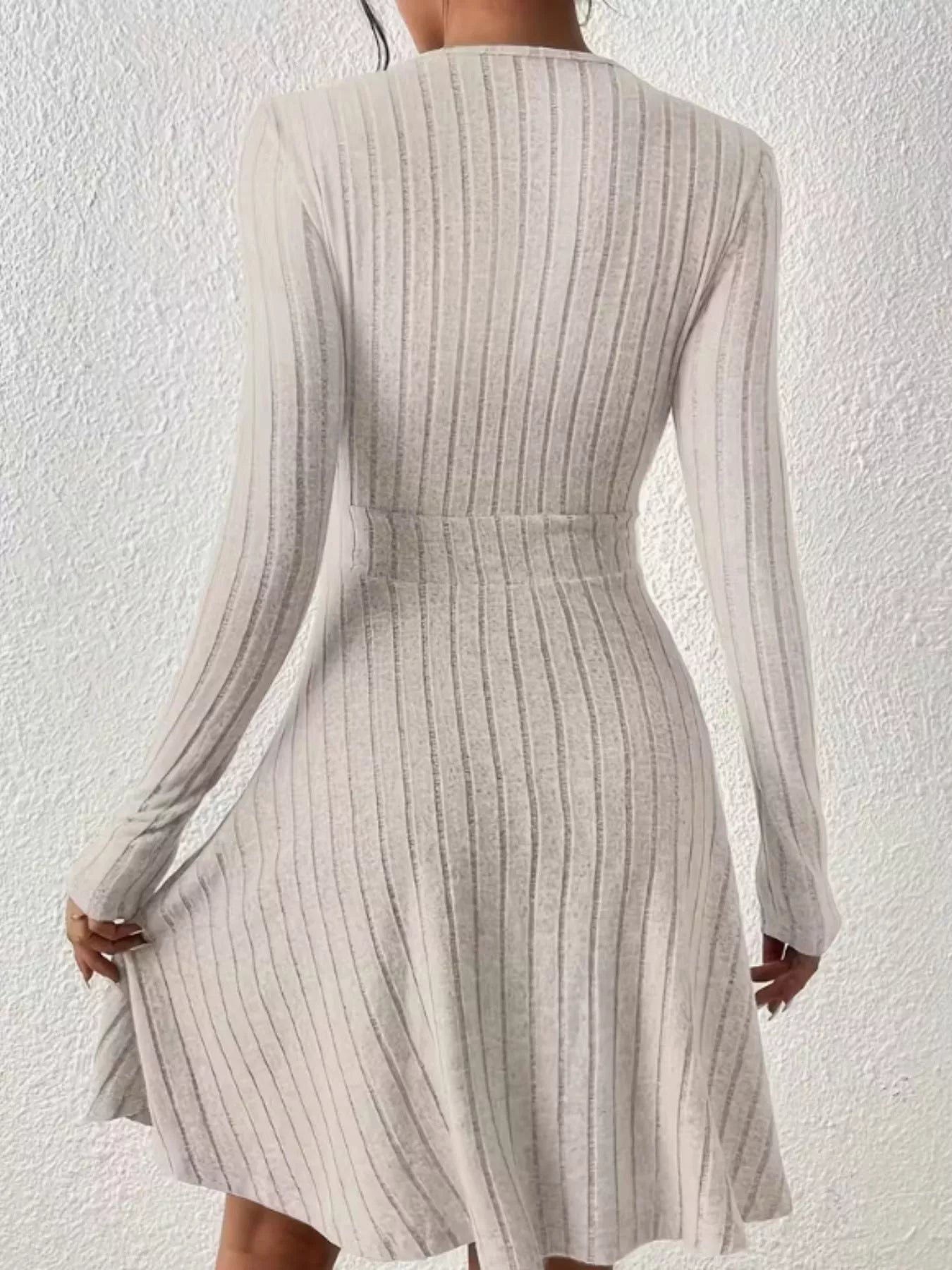 Ribbed Knit Wrap Mini Dress - product image 4