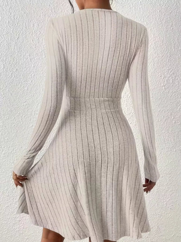 Ribbed Knit Wrap Mini Dress - product image 4