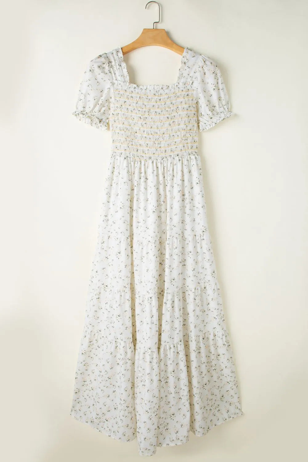Floral Smocked Short Puff Sleeve Maxi Dress - product image 7