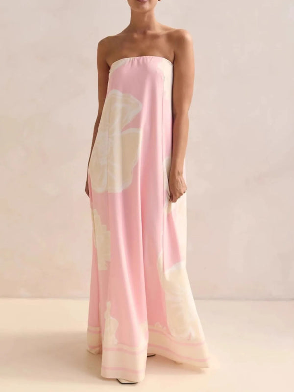 Smocked Printed Tube Maxi Dress - product image 24
