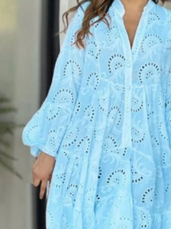 Eyelet Ruffled Hem Tiered Dress - product image 12