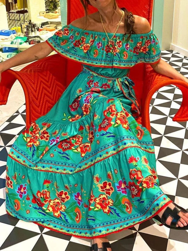 Floral Off Shoulder Ruffle Maxi Dress - product image 14