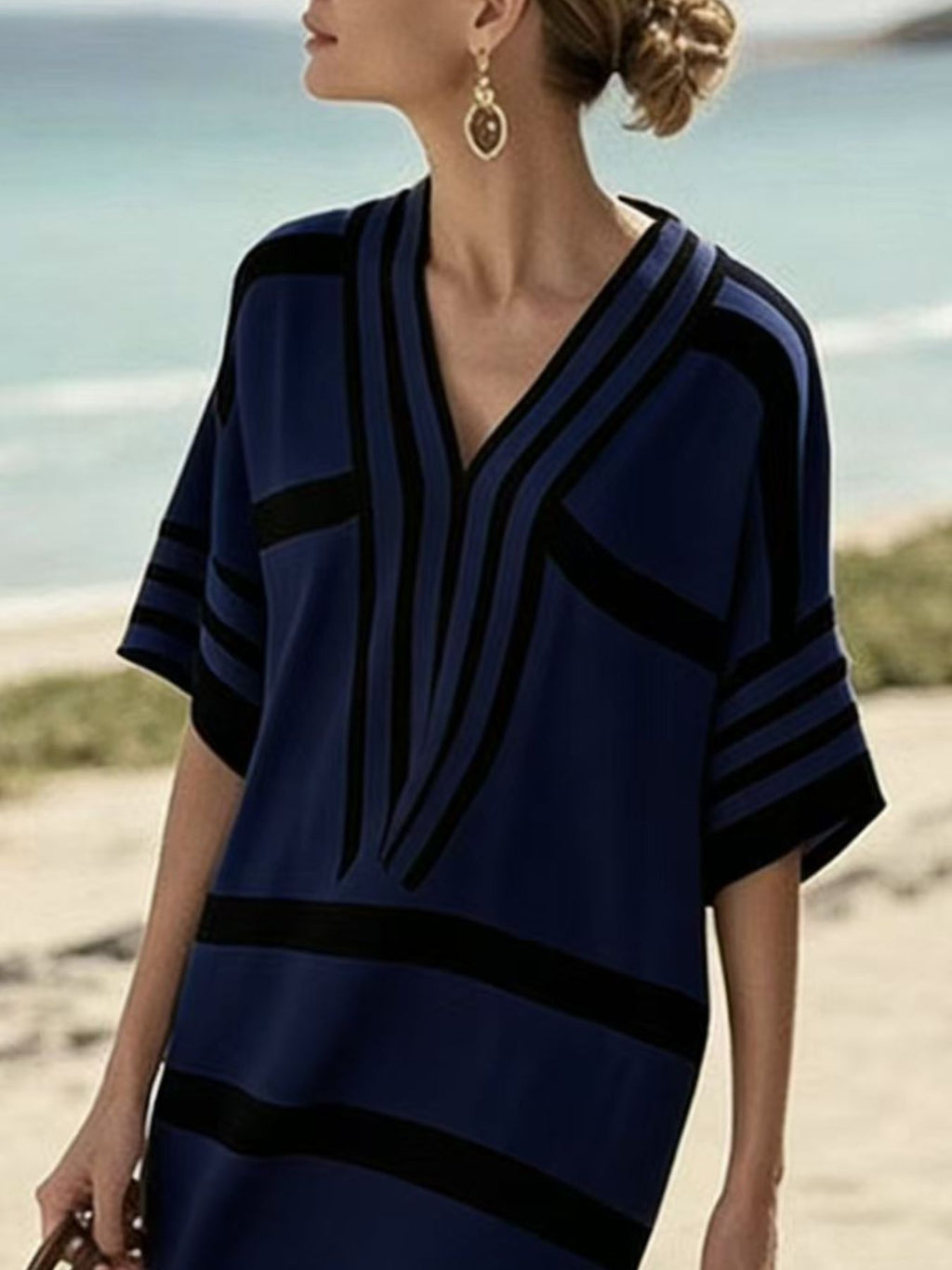 Full Size Striped Half Sleeve Midi Dress Plus Size - product image 20