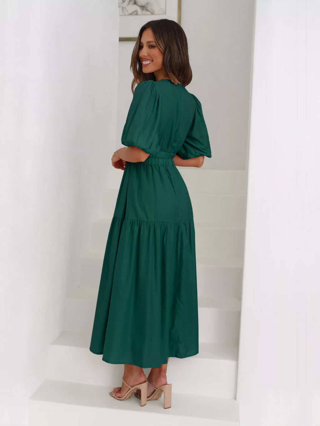 Tiered Puff Sleeve Midi Dress - product image 8