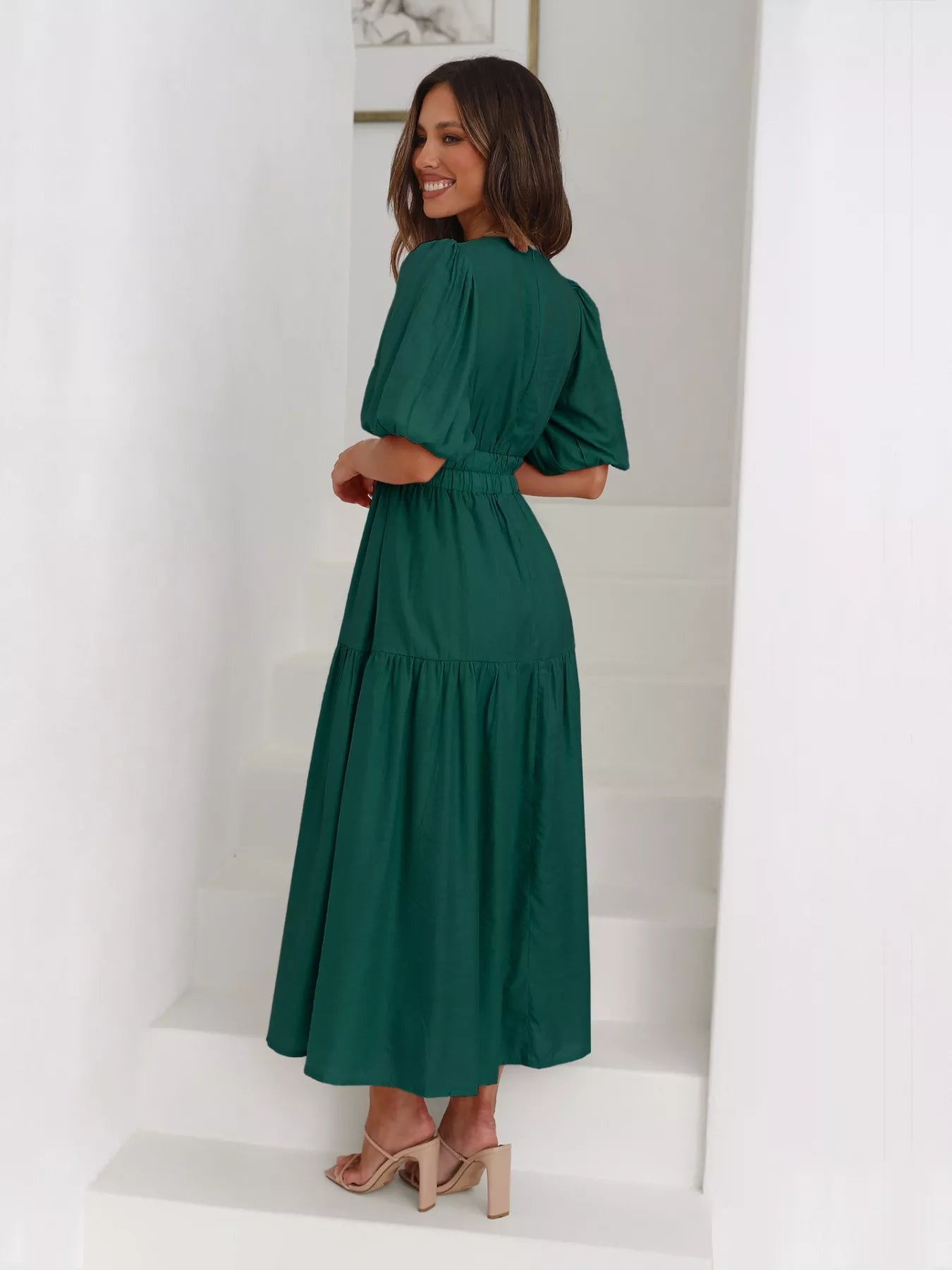 Tiered Puff Sleeve Midi Dress - product image 8