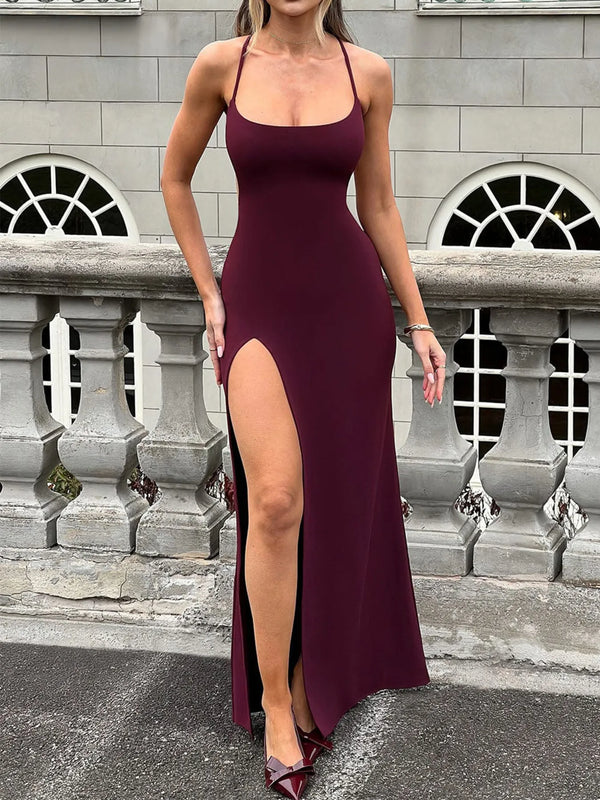 Backless Slit Scoop Neck Maxi Cami Dress - product image 7