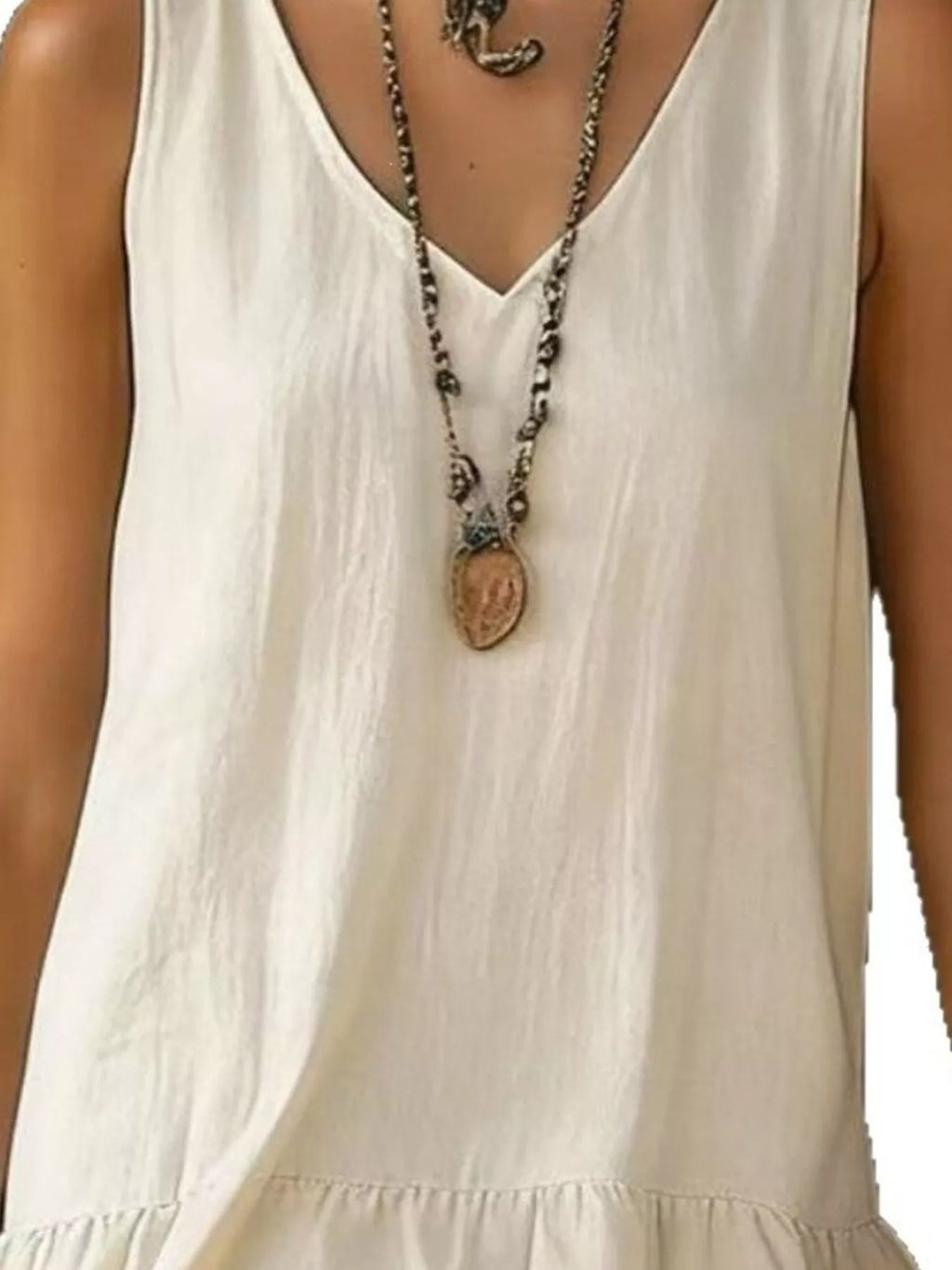 Full Size Ruffled Hem V-Neck Sleeveless Dress Plus Size - product image 12