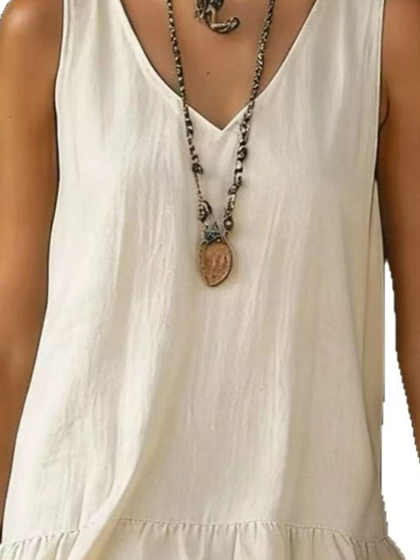 Full Size Ruffled Hem V-Neck Sleeveless Dress Plus Size - product image 12