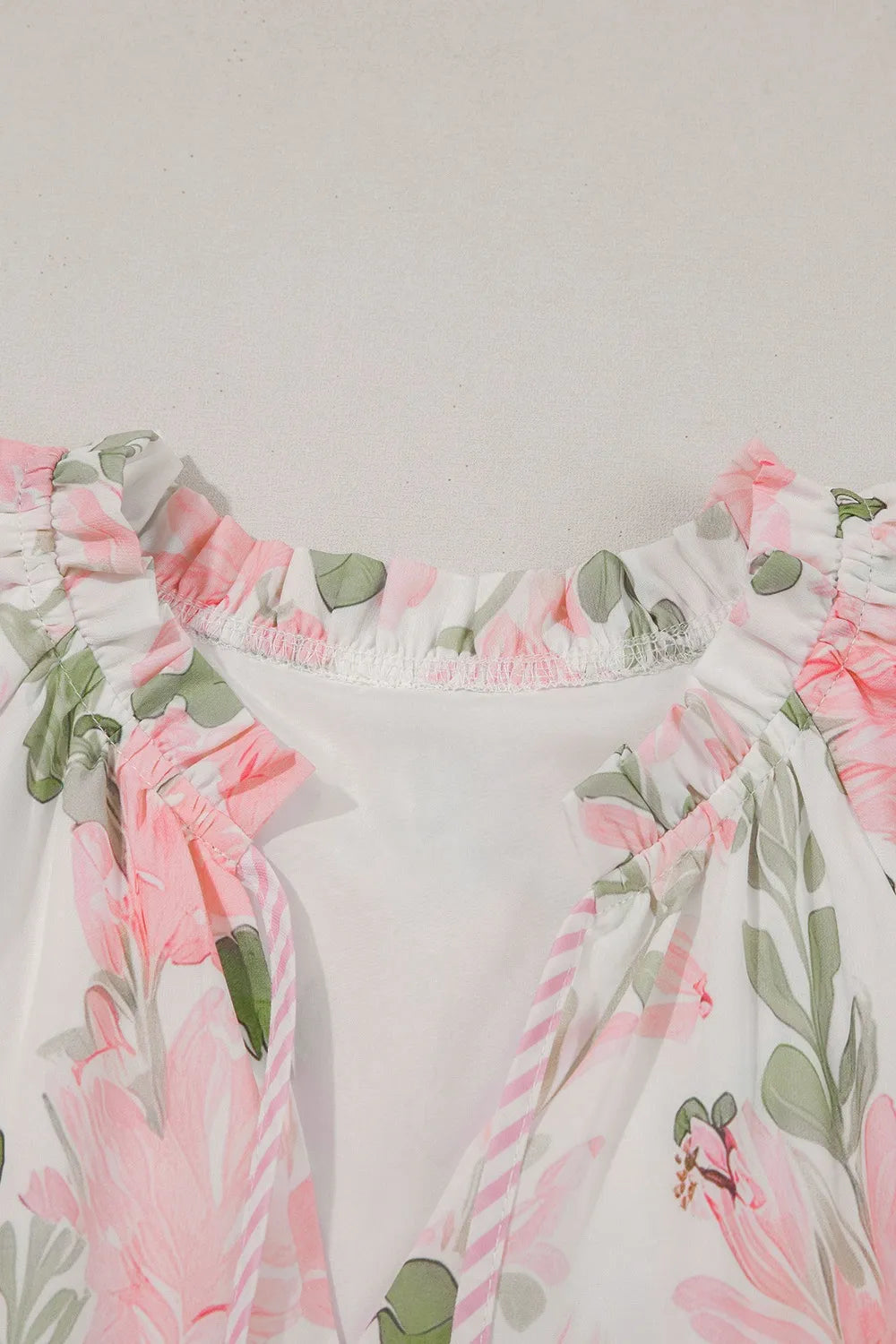 Floral Contrast Edge Layered Short Sleeve Mini Dress - product image 11