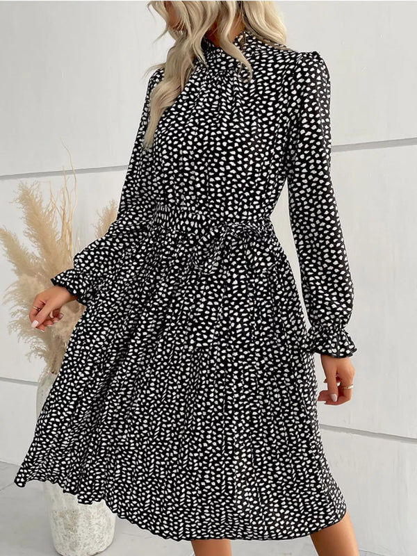 Animal Print Mock Neck Flounce Sleeve Dress - product image 7