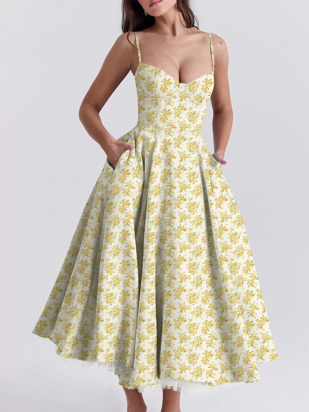 Sweetheart Neck A-Line Midi Dress - product image 20