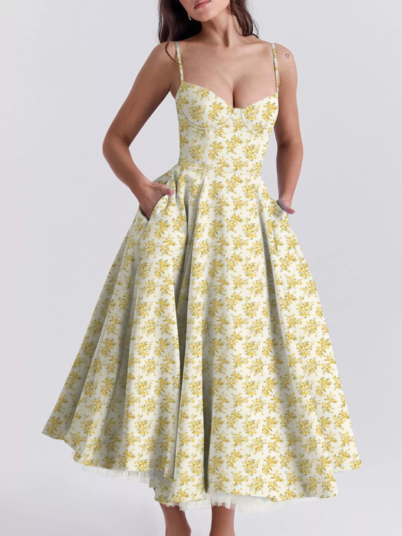 Sweetheart Neck A-Line Midi Dress - product image 20