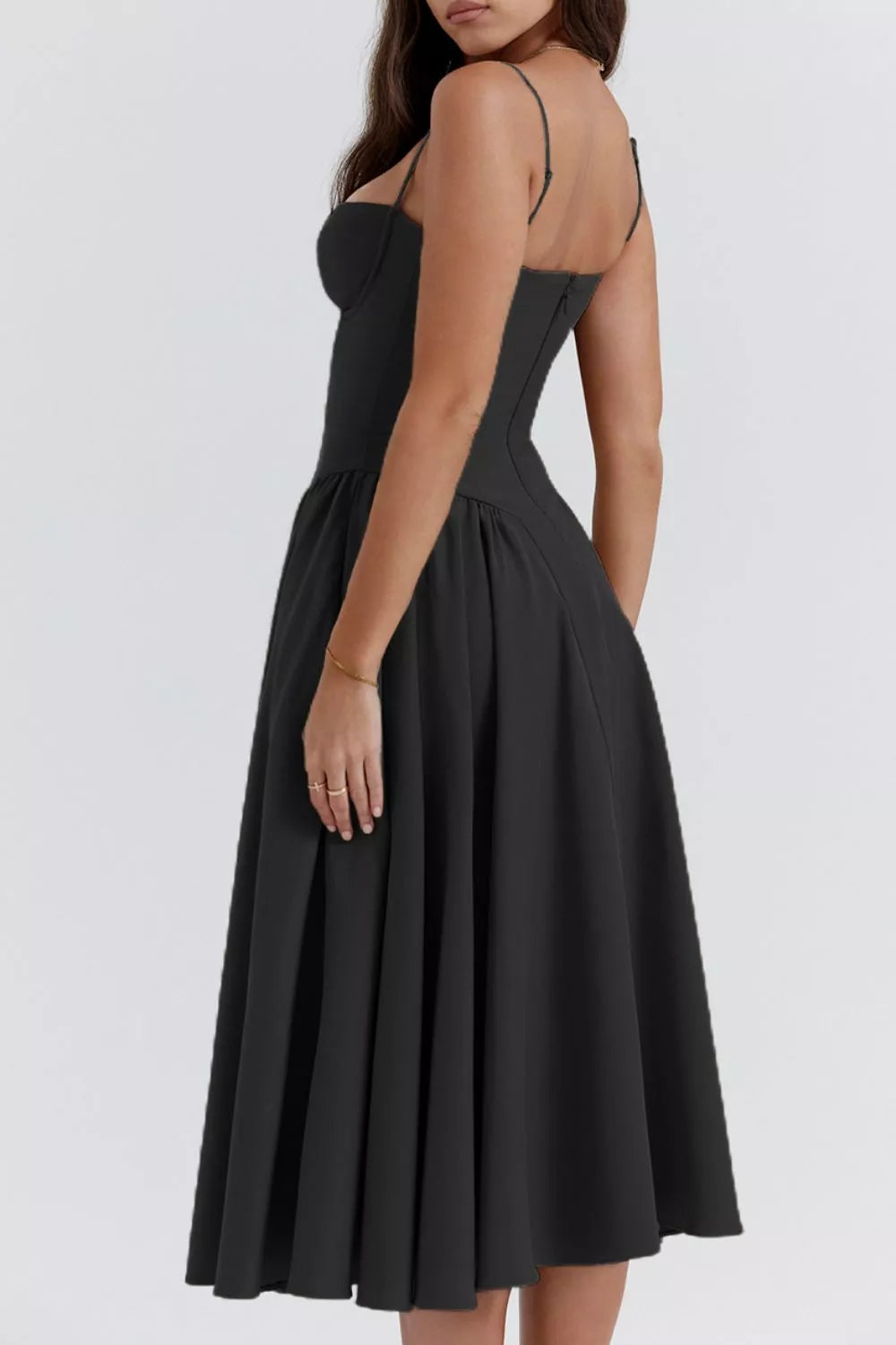Sweetheart Neck Ruched Midi Dress view 10 - Shopiebay