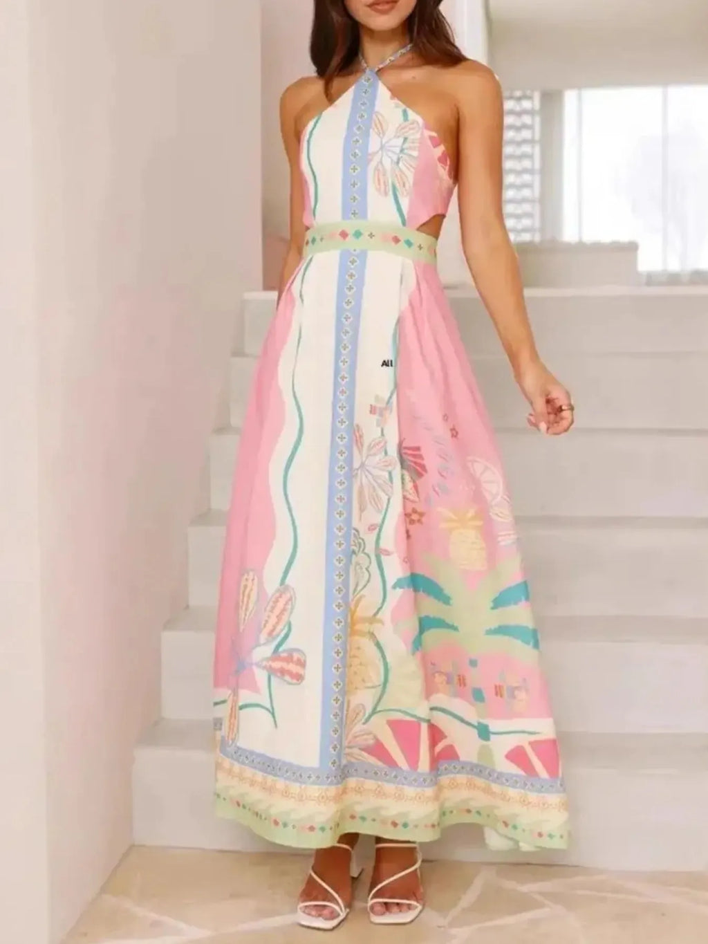 Halter Neck Printed Maxi Dress - product image 6
