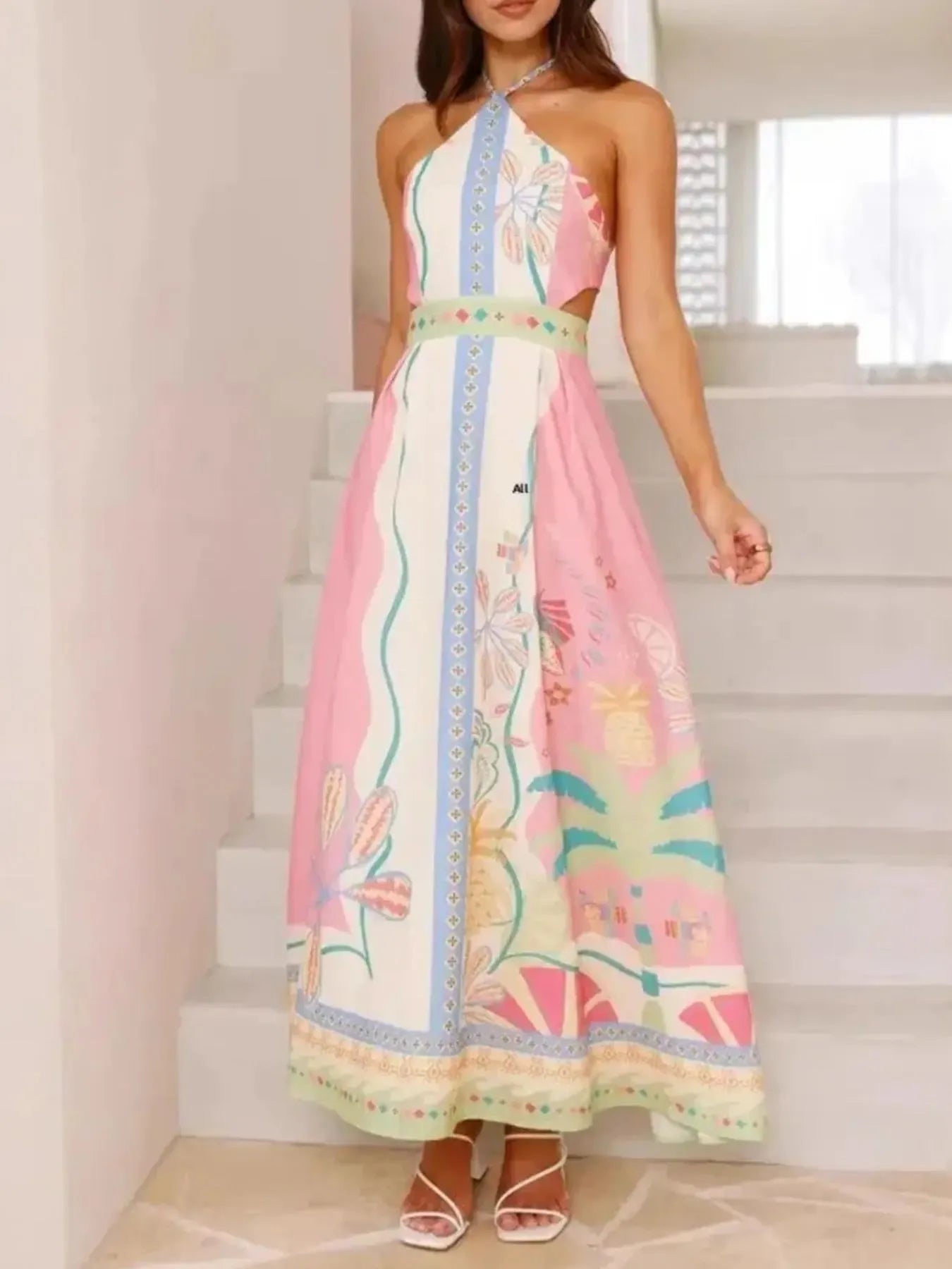 Halter Neck Printed Maxi Dress - product image 6