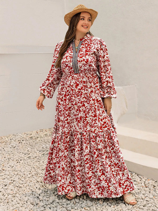 Plus Size Floral Print Long Sleeve Maxi Dress - product image 7