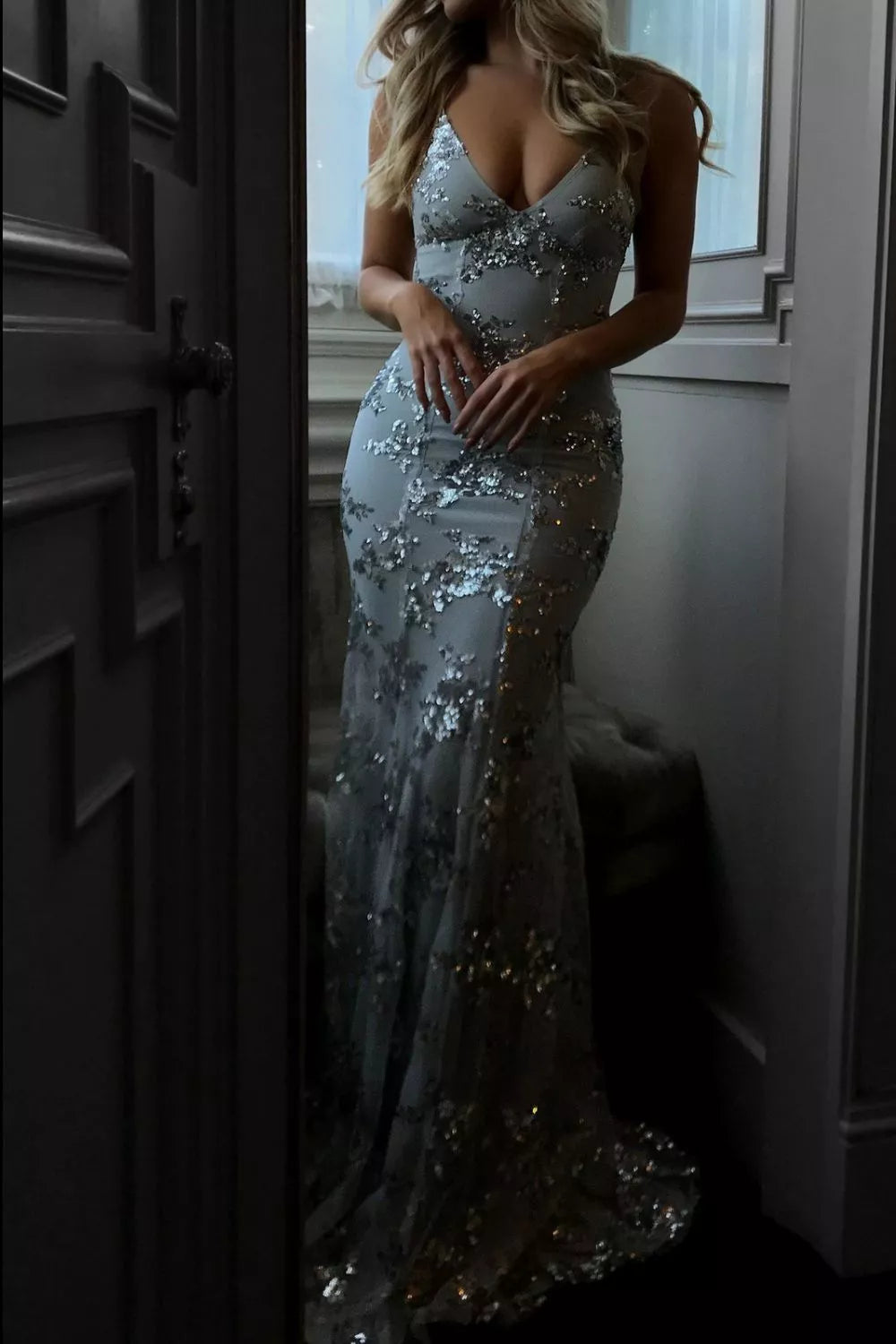 Sequin Tie Back V-Neck Maxi Dress - product image 5