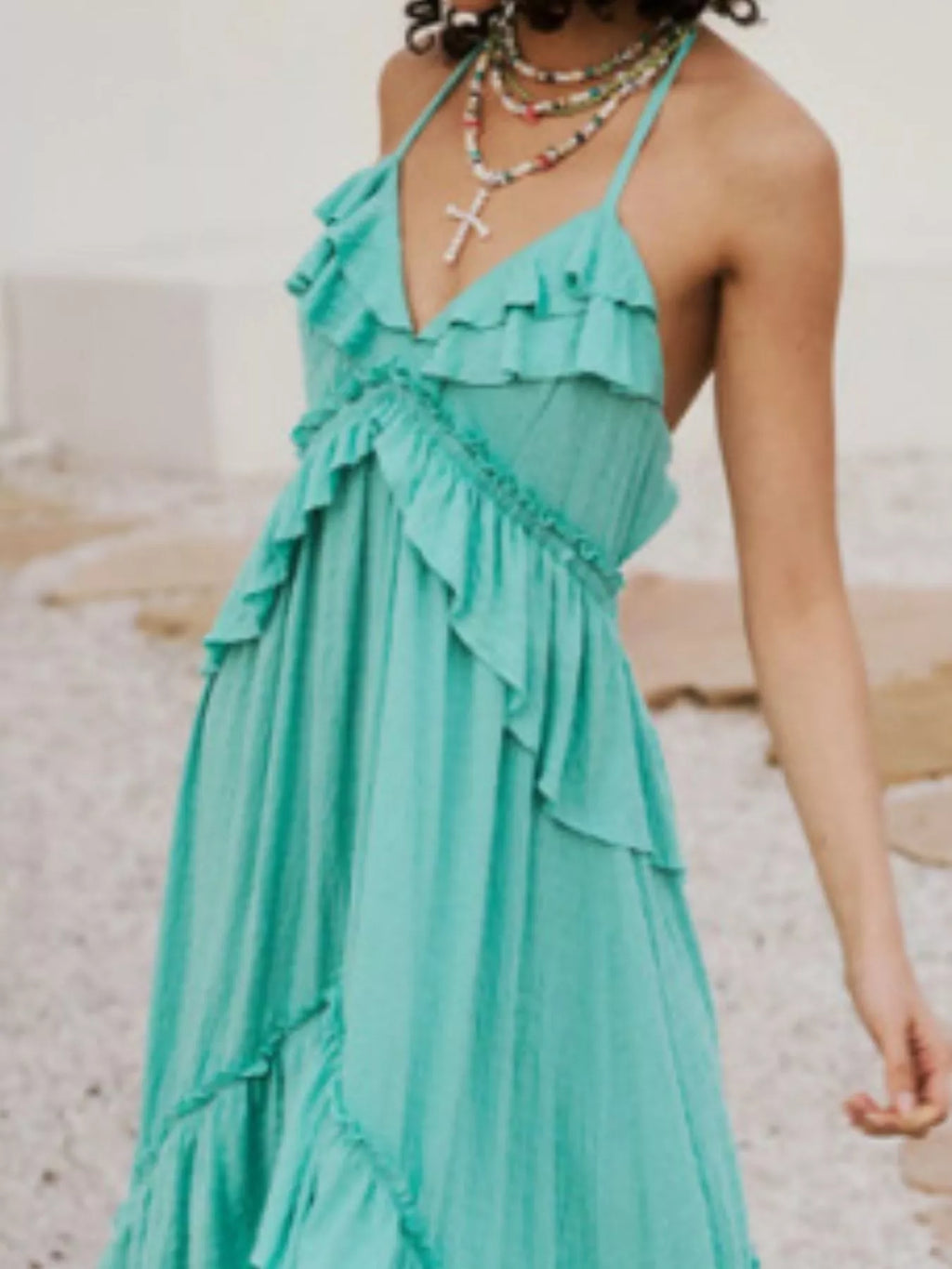 Ruffled Halter Neck Maxi Dress - product image 31