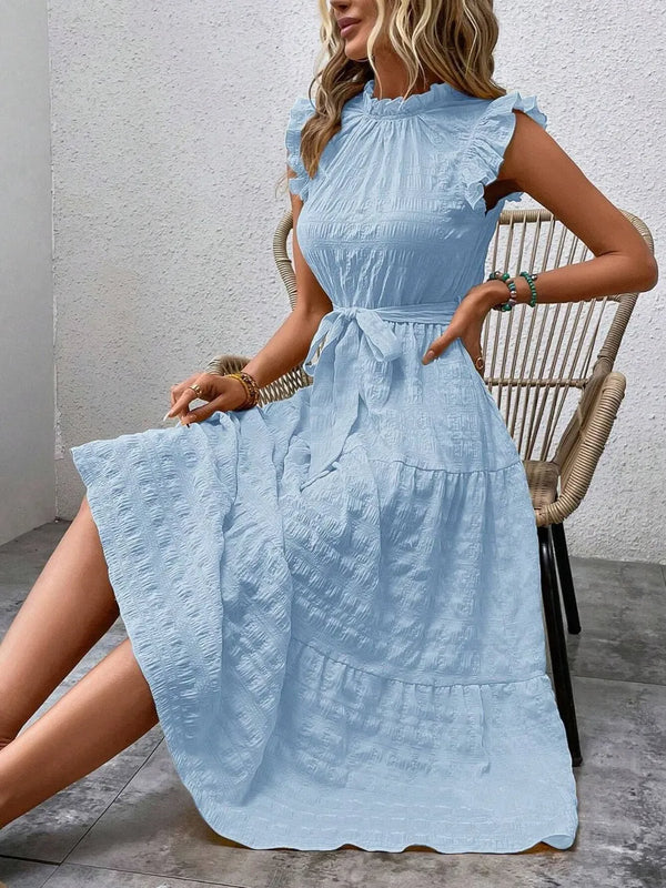 Tied Ruffled Cap Sleeve Midi Dress - product image 7