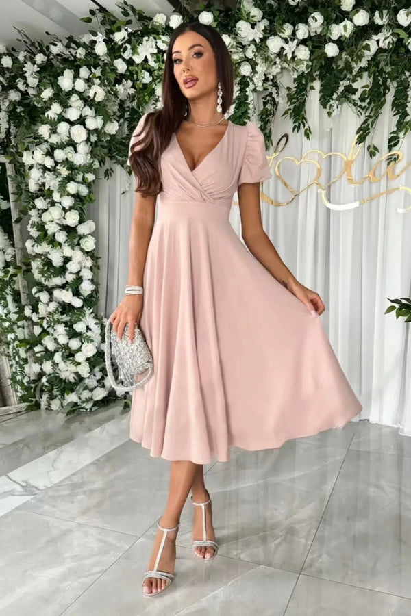 Surplice Puff Sleeve Midi Dress - product image 10