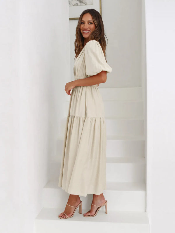 Tiered Surplice Half Sleeve Midi Dress - product image 5