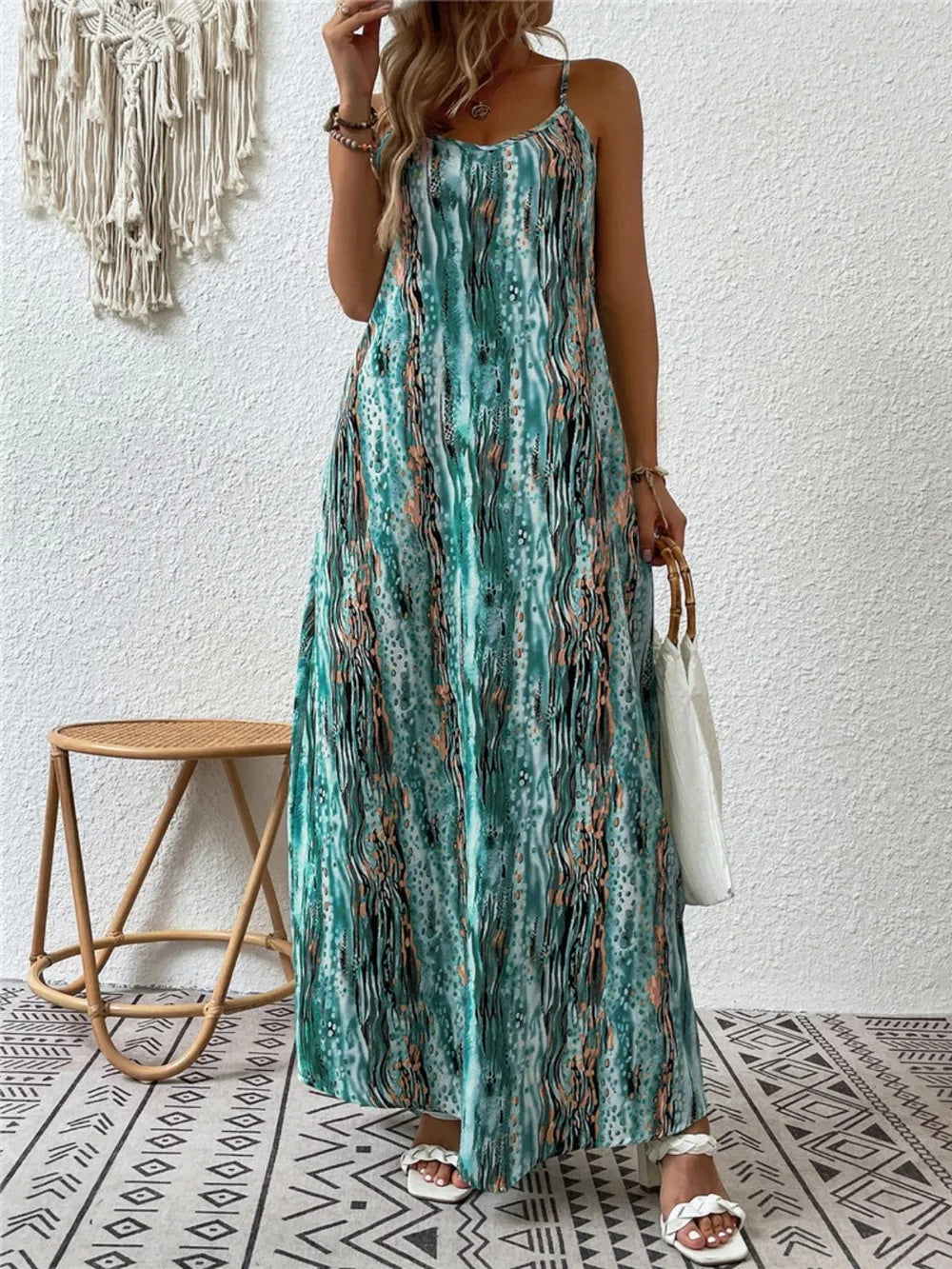 Printed Scoop Neck Maxi Cami Dress - product image 9